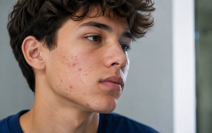 boy with acne